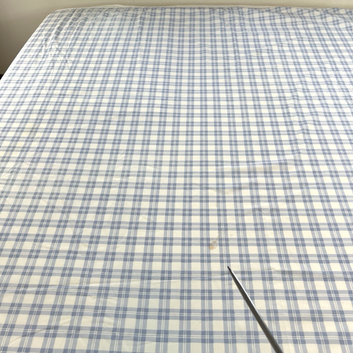 Funda nórdica de guinga hecha a mano completa/reina algodón azul a cuadros 80x90 hojas con cierre de cremallera - Imagen 6 de 17