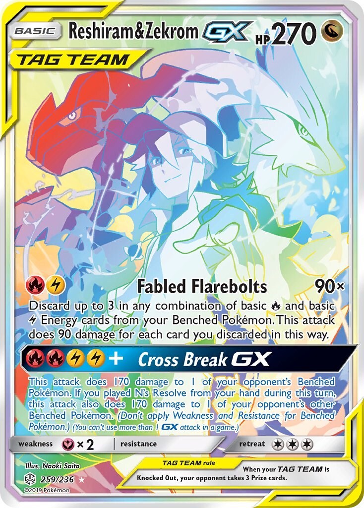 Reshiram & Zekrom GX 259/236 Sm-Cosmic Eclipse for sale | eBay
