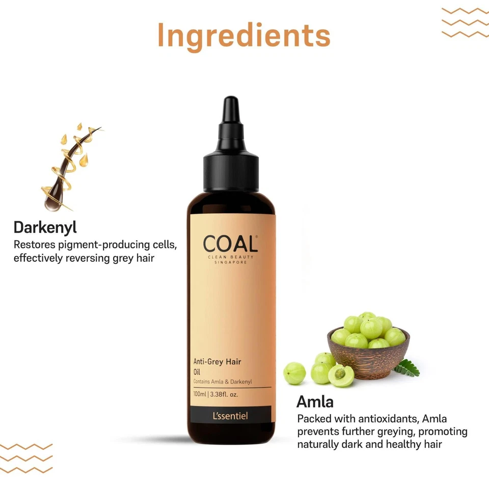 Aceite Anti Canas Cabello con Darkenyl y Amla (100 ml) Previene Sequedad y Encanecimiento Foto 3 de 4