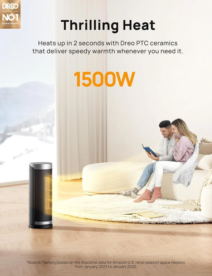 Calentador de ambiente, calentadores cerámicos PTC de 1500 W para uso en interio - Image 3 of 4