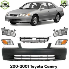 Front Bumper Cover Primed Plastic Headlights Assembly For 2000-01 Toyota Camry