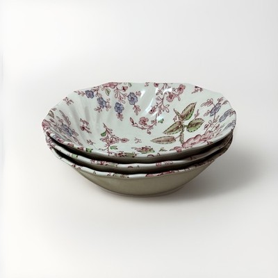 Johnson Brothers Rose Chintz Square Cereal Bowl 6-1/4 in Set of 3