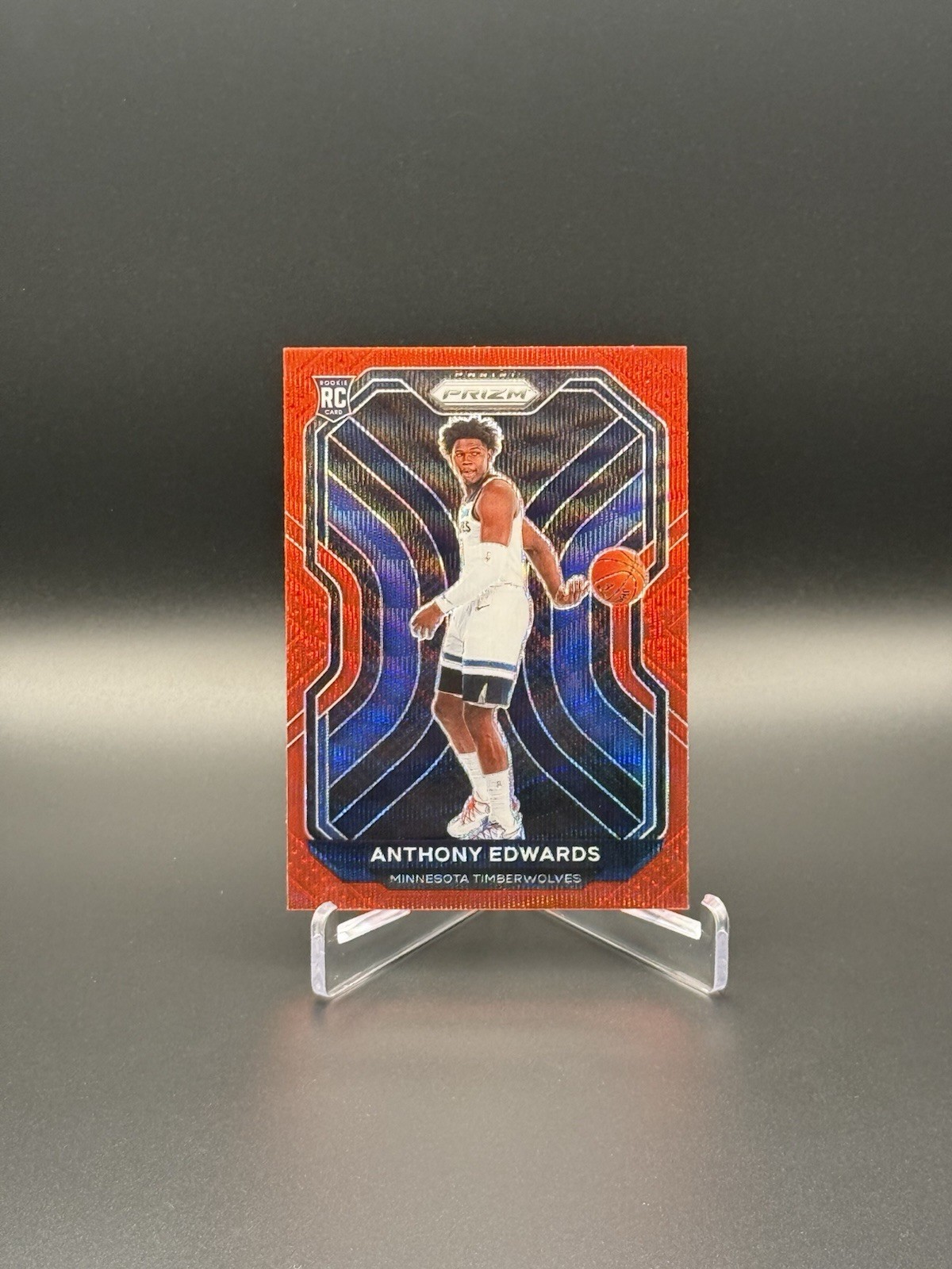 2020-21 Panini Prizm Anthony Edwards Red Ruby Wave #258 Rookie