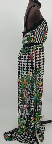 WOW Couture Dress With Cross Front Maxi Tropical Print Dress Women's Small - Picture 2 of 18