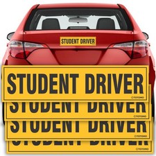 Student Driver Magnet for Car Large 12"x3" Magnetic Reflective Vehicle Safet...