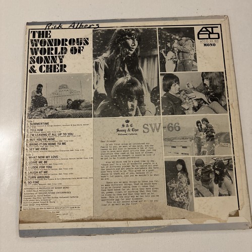 Sonny and Cher The Wondrous World Of 1966 Vinyl LP Record Album Mono VG/VG+ - Picture 2 of 6