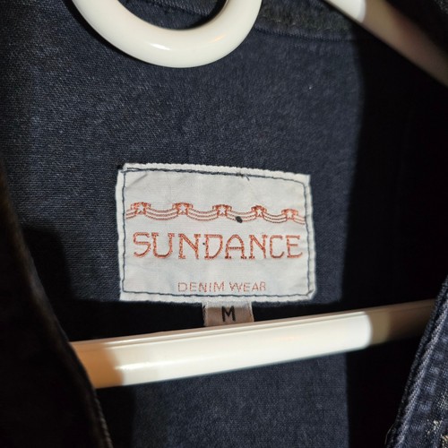 Vintage 1990s SUNDANCE Denim Acid Wash Hand-painted coat jacket Medium Washable - Picture 3 of 11