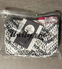 Thirty One 31 Hello Happy Makeup Bag & Coin Purse Raindrop Chevron Nail Fies NEW