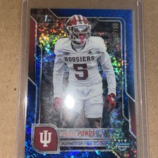 2025 Bowman University Chrome - D'Angelo Ponds Blue Mini-Diamond Refractor /150