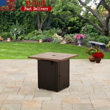 Laurel 28" Square 48,000 BTU Propane Gas Fire Pit Table W/ Lava Rocks Metal Lid
