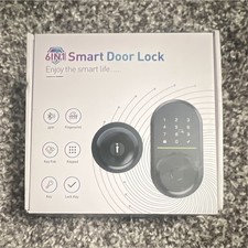 6-in-1 Smart Door Lock Black Keypad Fingerprint RFID App Low Battery Indicator