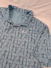 Men s Nike Dri-Fit Standard Fit Lt. Blue Patterned Short-Sleeve Golf Polo XL