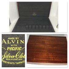 Silverware Storage Chest By Alvin W/Pacific Filber Cloth Lining