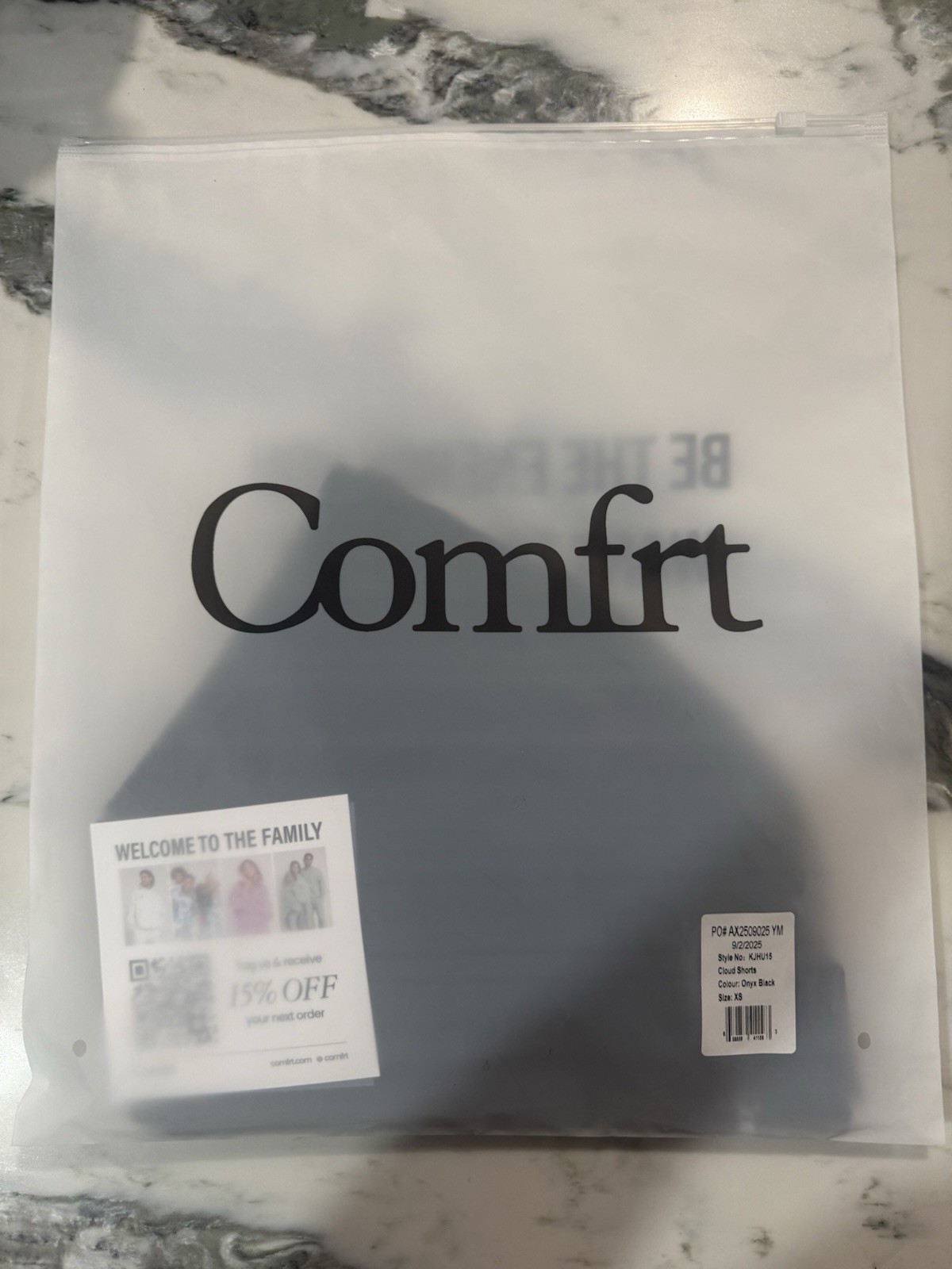 Comfrt Cloud Shorts Onyx Black