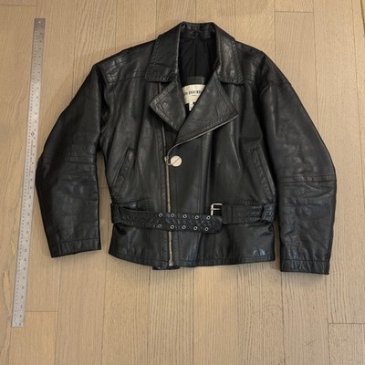 Dirk Bikkembergs Homme Leather Biker Jacket Belted Black | eBay