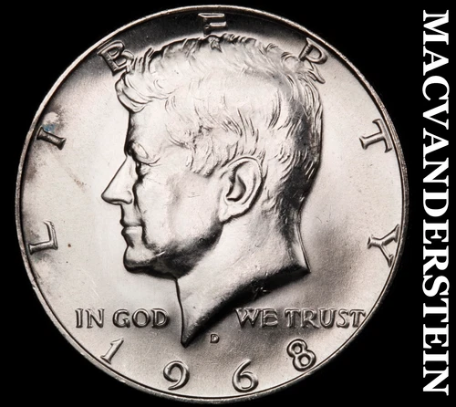1968-D Kennedy Half Dollar- Silver Choice Gem Brilliant Uncirculated+++ #i8628