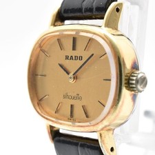 Rado Manual Wind Silhouette Women's Vintage Gold Dial Leather Watch