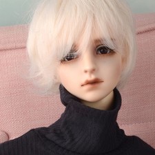 Peluca Dollmore 1/3 BJD SD tamaño corte corto (8-9)" SP peluca corte viento (rubia platino)