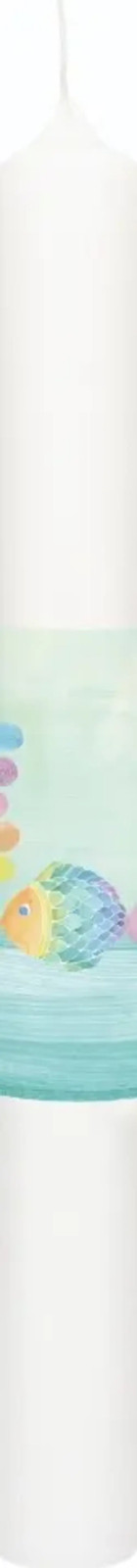Kommunionkerze mit Druckmotiv Regenbogenfisch | Erstkommunion | Wachs