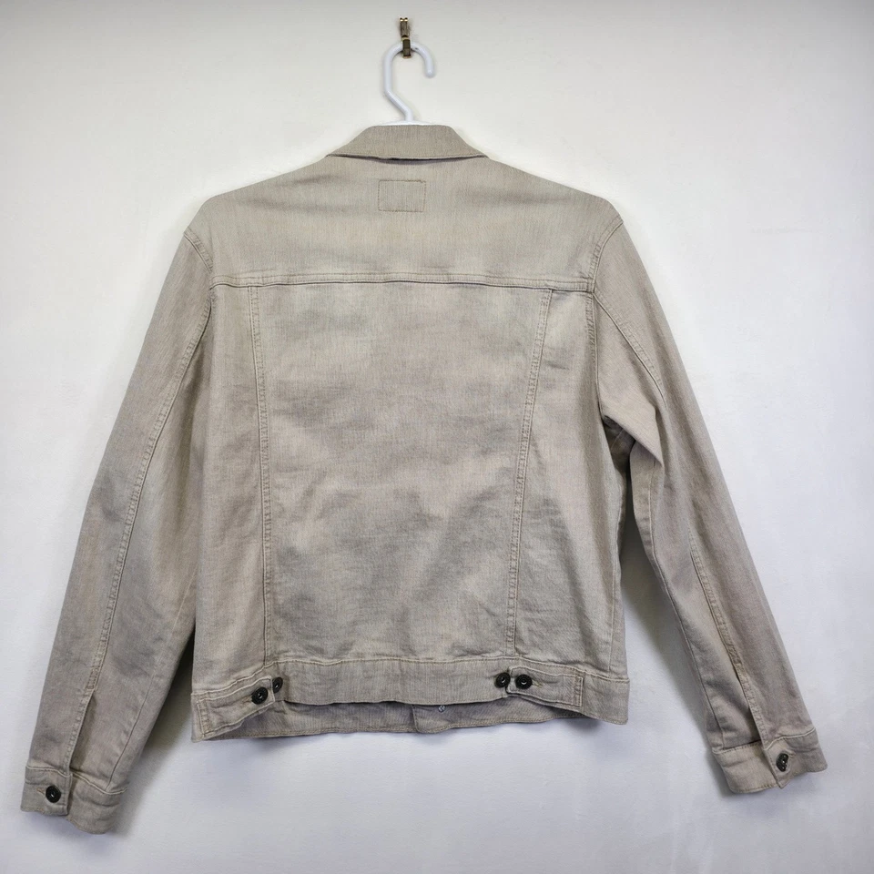 Chaqueta de mezclilla Goodfellow and Co para hombre L beige clásica camionero capas neutras Foto 3 de 4