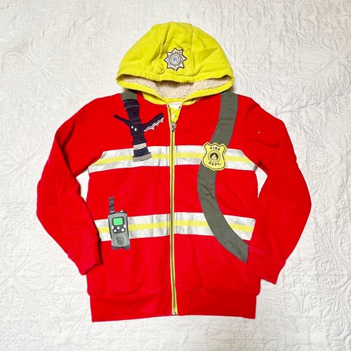Mini Boden Firefighter Shaggy Lined Hoodie Size 9/10 - Picture 2 of 6