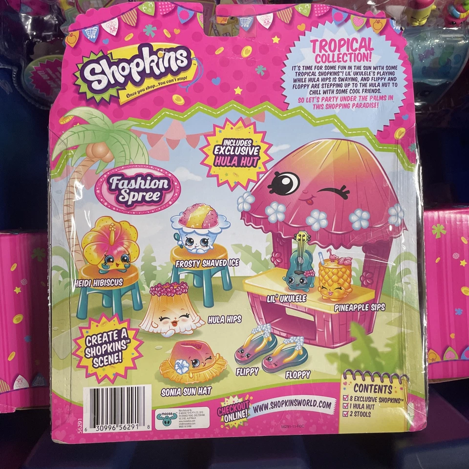 Nuevo Shopkins Fashion Spree COLECCIÓN TROPICAL Paquete Temático de Lujo Hula Hut! Defecto Foto 2 de 2