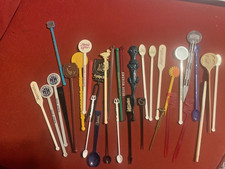 Zestaw 34 Vintage Rzadkie Swizzle Sticks Drink Stirs