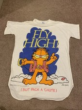 Vintage Garfield 70s Jim Davis 1978 White Flirts Sleep T Shirt Size XL Rare