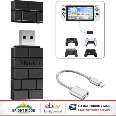Bluetooth USB Adapter for Gaming Controllers - Compatible with Switch and Xbox