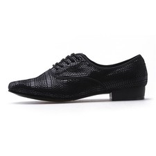 Mens Ballroom Dance Shoes Leather Latin Waltz Tango Soft Outsole Low Heel Modern