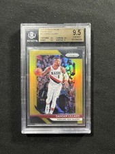 2018-19 Damian Lillard Panini Prizm #81 True Gold Prizm /10 BGS 9.5 Gem Mint