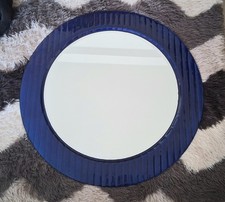 specchio da parete In Vetro Blu Cobalto vintage Anni 70( 80x80)