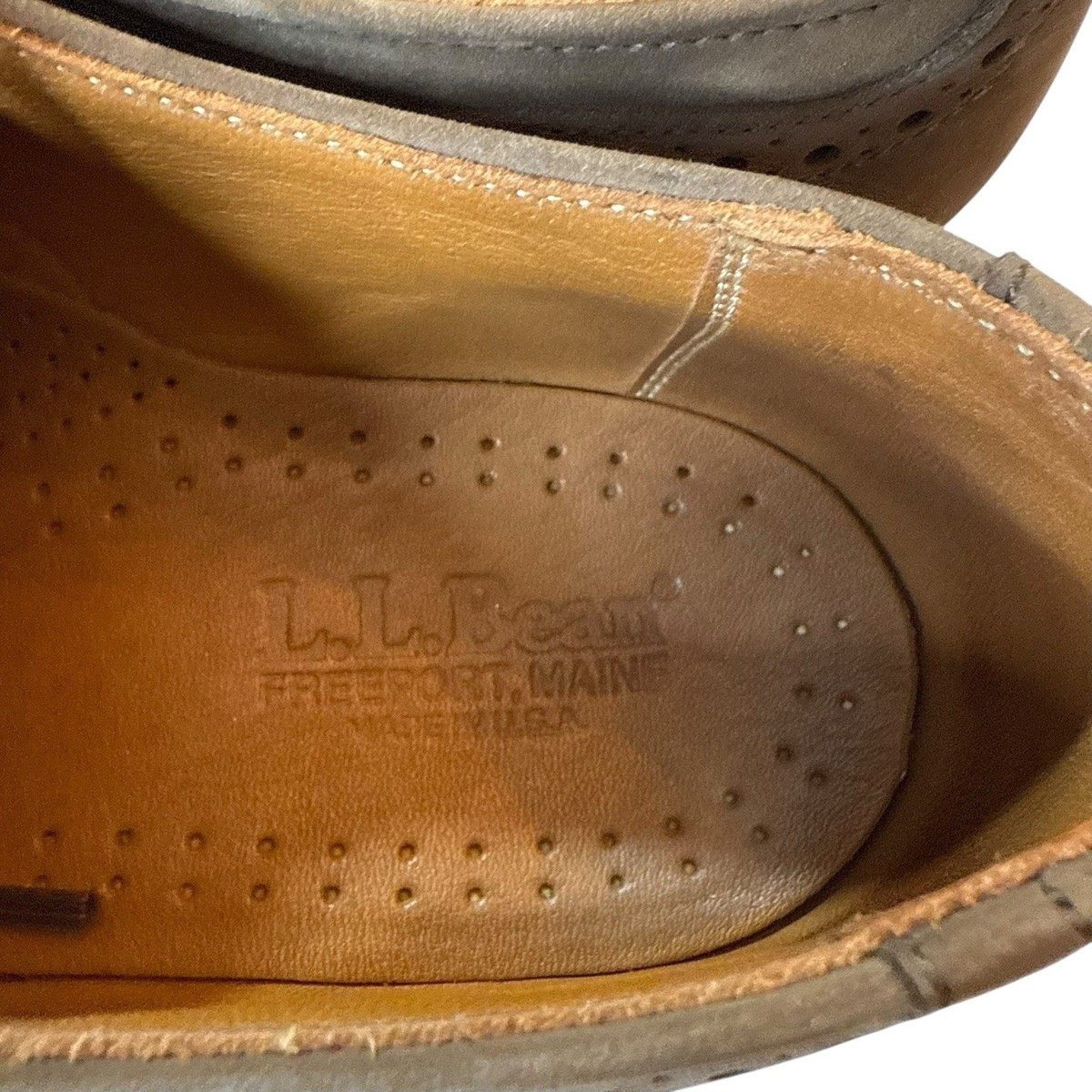 Vintage 90s L.L. Bean Suede Wingtip Oxford Shoes 9B Vibram  display picture 2