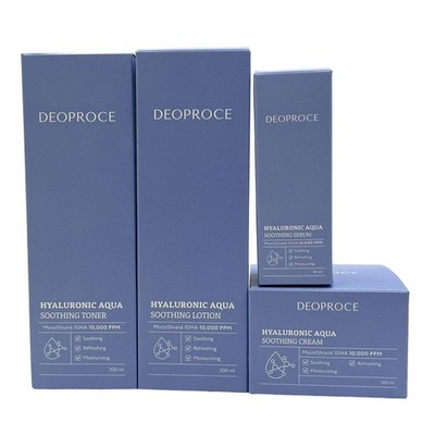 Deoproce Hyaluronic Aqua Soothing Lotion Toner Cream Serum 4 Pack