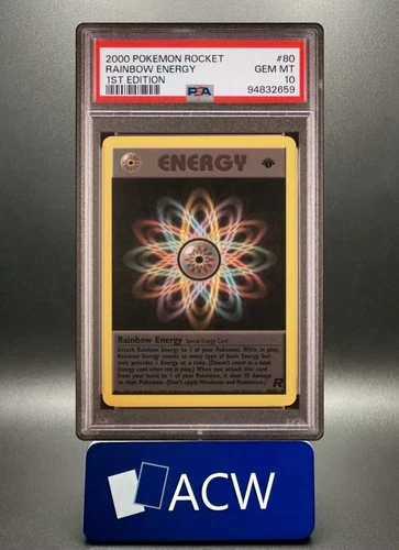Rainbow Energy 2000 Team Rocket #80 RARE🔥 1st Edition PSA 10 🔥 Vintage Pokemon