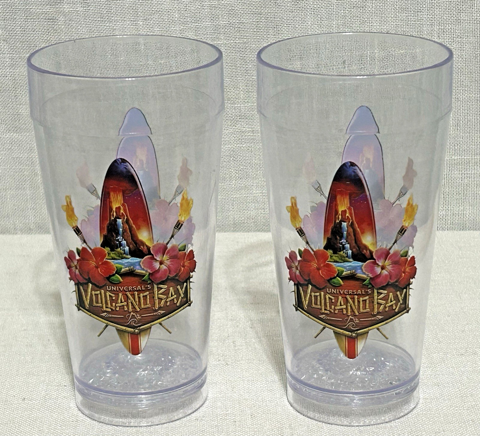 2 Universal Studios Orlando Volcano Bay Souvenir Tumblers Cups Plastic