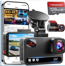 Terunsoul D016 4K Dash Cam Set with GPS, G-Sensor  24-Hour Monitor WiFi 6