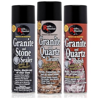 Eco-Conscious 3-Piece Stone Care Kit for Marble, Travertine & Granite Surfaces