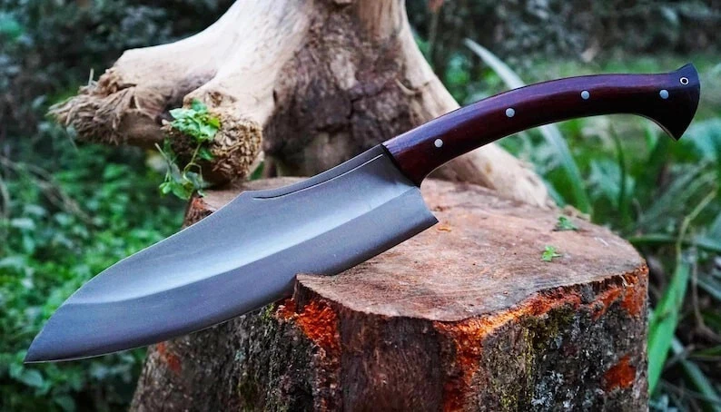 Custom Handmade Carbon Steel Blade Meat Cleaver Knife | Hunting Knife Camping