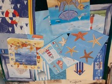 Lot de 11 Serviettes en papier Theme Mer Decoupage Collage,atelier Creatif 