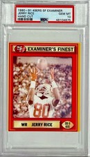 1990 EXAMINER JERRY RICE PSA 10 (49’ER NFL LEGEND) **RARE** ((EXCLUSIVE CARD))