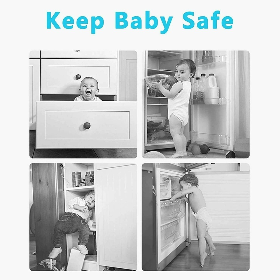 Baby Child Proof Safety Cupboard Door Lock Cabinet Drawer Fridge Pet ...