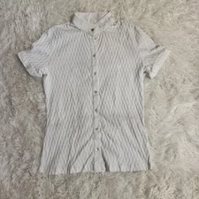 Women’s Size IT44 White Equiline Short Sleeve Horseback Riding Show Shirt