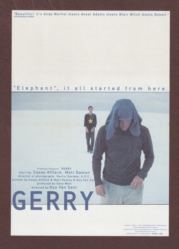 Gerry 2002 RARE mini poster Chirashi flyer Gus Van Sant Casey Affleck Japan