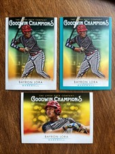 (3) Bayron Lora 2021 UD Goodwin Champions lot Base Turquoise Horizontal