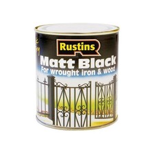 Image of Rustins Matt Black Paint Quick Drying 1 Litre