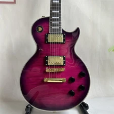 Custom Shop LP Purple Flame Maple Top Electric Guitar Fast Shipping U.S