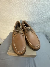Sperry Mens A/O 2-Eye Leather Boat Shoes Sahara 0197640 Size 11 NIB