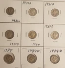 Mercury Dimes 90% Silver lot (9) collection 1931, 1934 See Photos