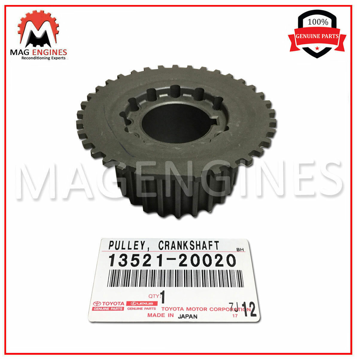 カメポン 13521-20020 GENUINE OEM PULLEY, CRANKSHAFT TIMING 1MZFE
